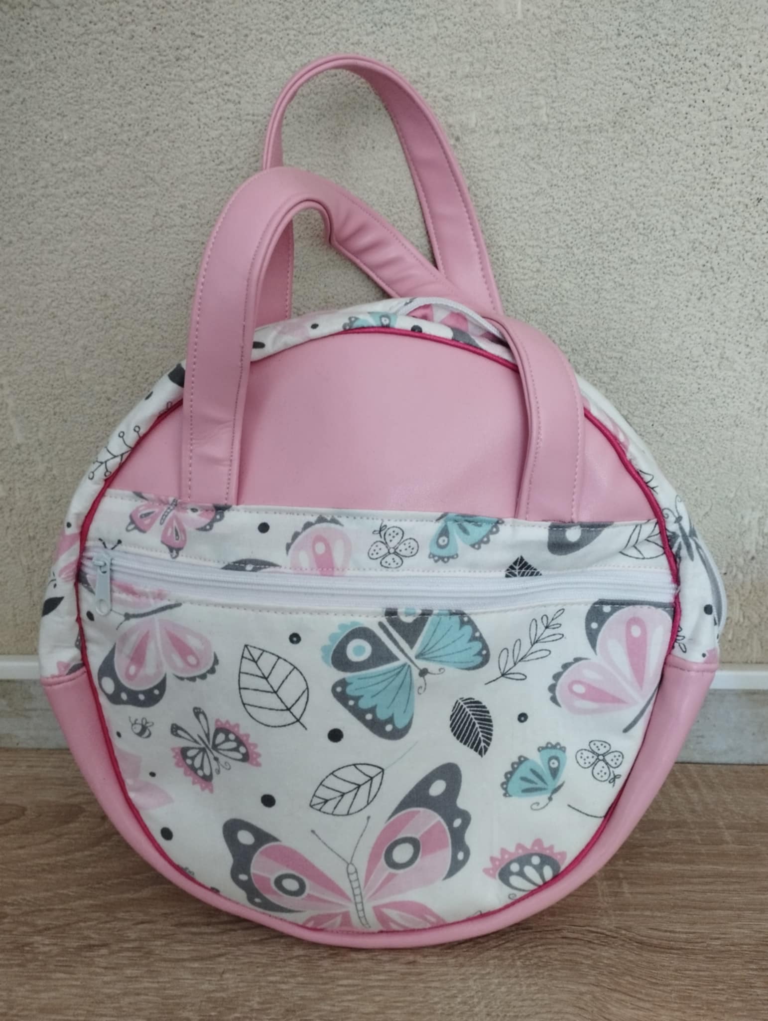 sac macaron rose