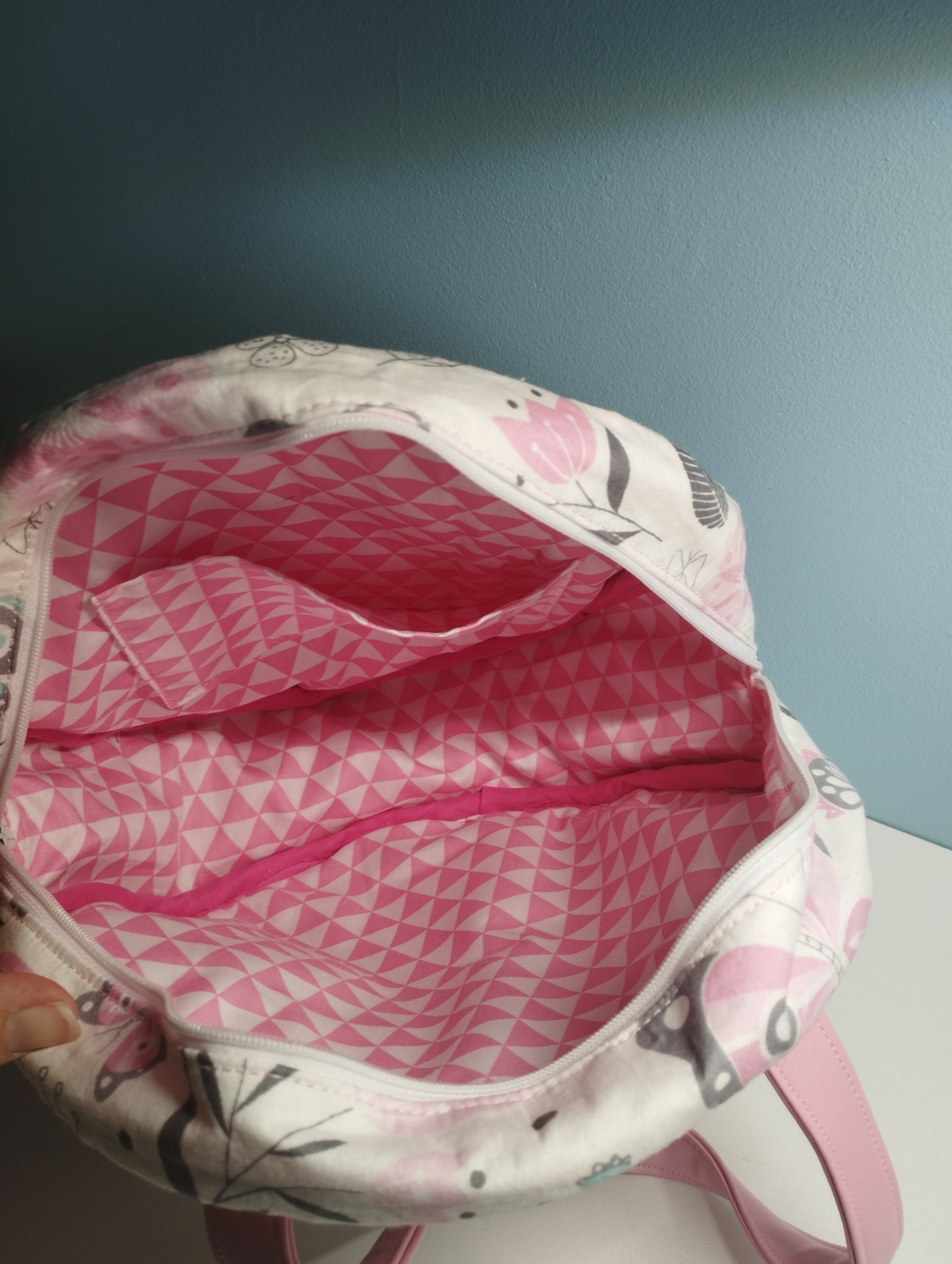 sac macaron rose