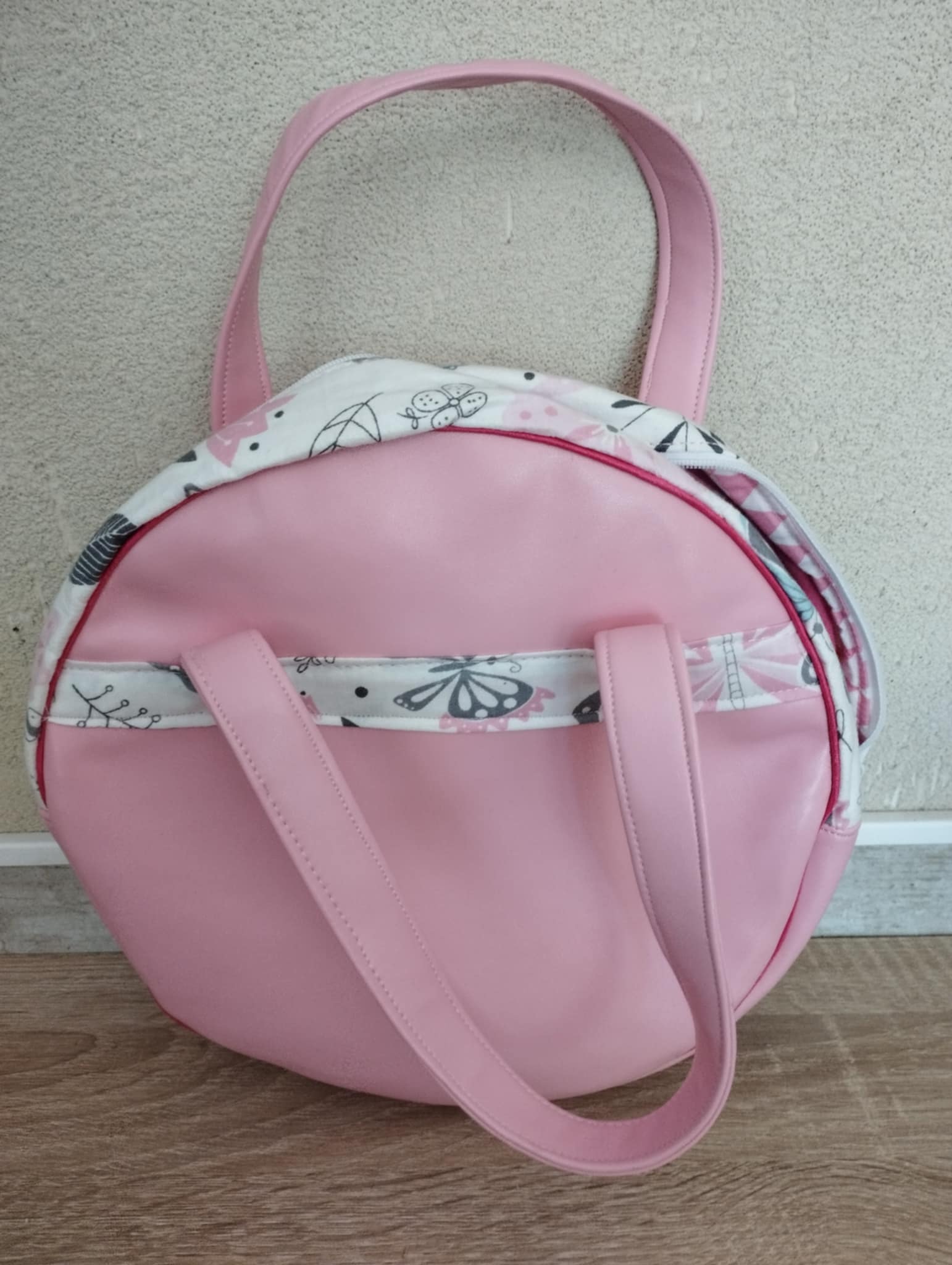sac macaron rose